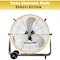 Edendirect 24in 3-Speed Portable High Velocity Drum Fan, Yellow, 1/3 HP, Turbo Blade, Low Noise IR-FAN7804 - alternate 6